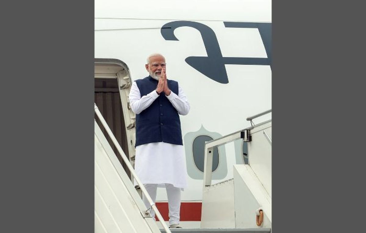 Indian PM Narendra Modi departs for the UAE on February 13, 2024