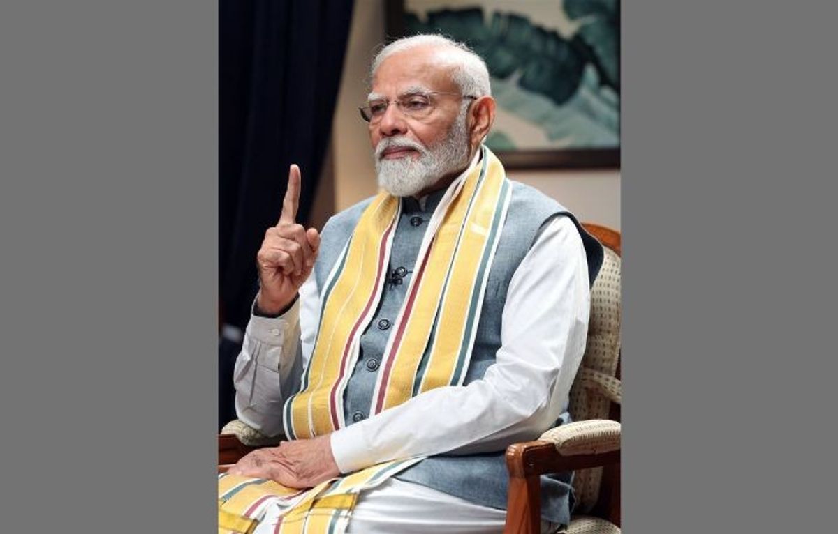 Indian PM Narendra Modi gives an interview