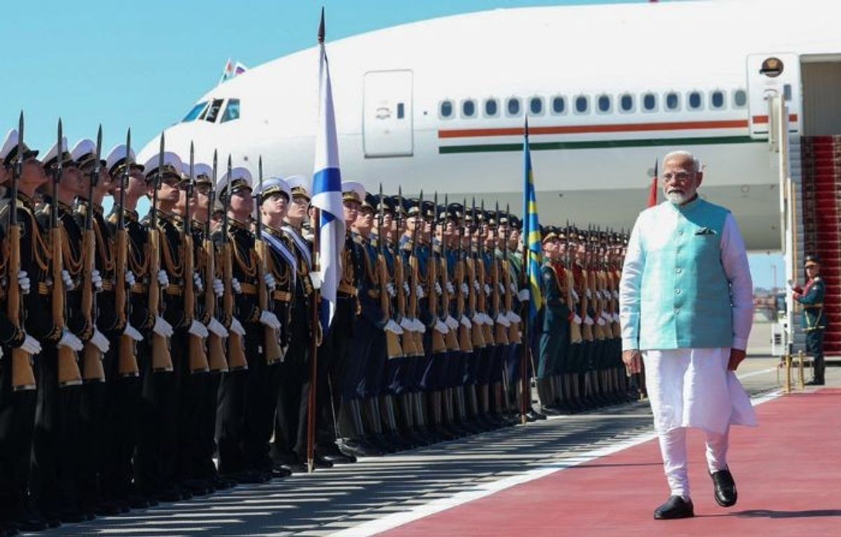Indian PM Narendra Modi reaches Russia