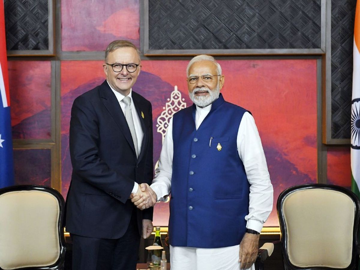 Indian PM Narendra Modi with his Australian counterpart Anthony Albanese