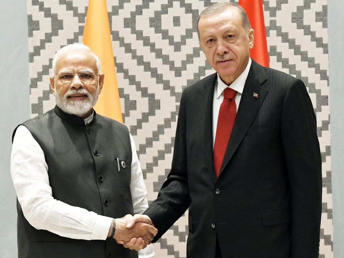 Indian PM Narendra Modi with Turkish president Recep Tayyip Erdogan