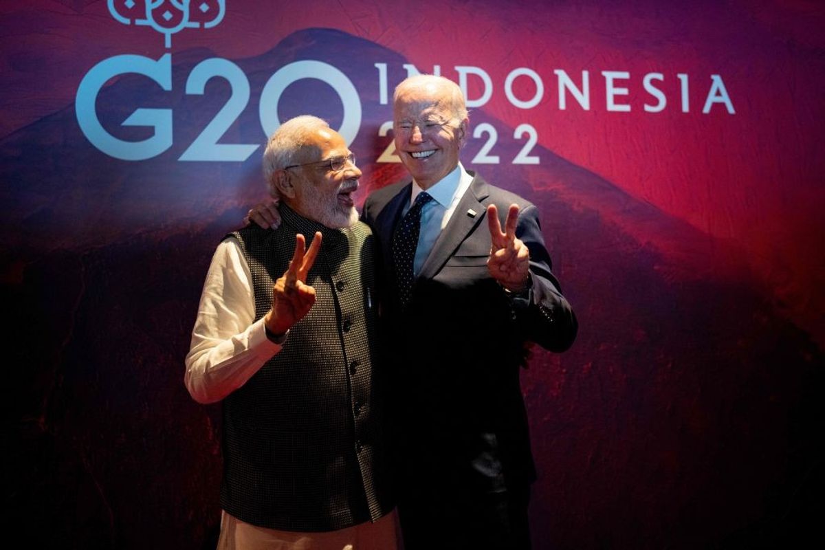 Indian PM Narendra Modi with US president Joe Biden