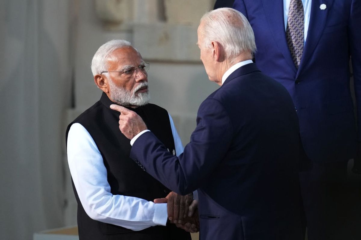 Indian PM Narendra Modi with US president Joe Biden