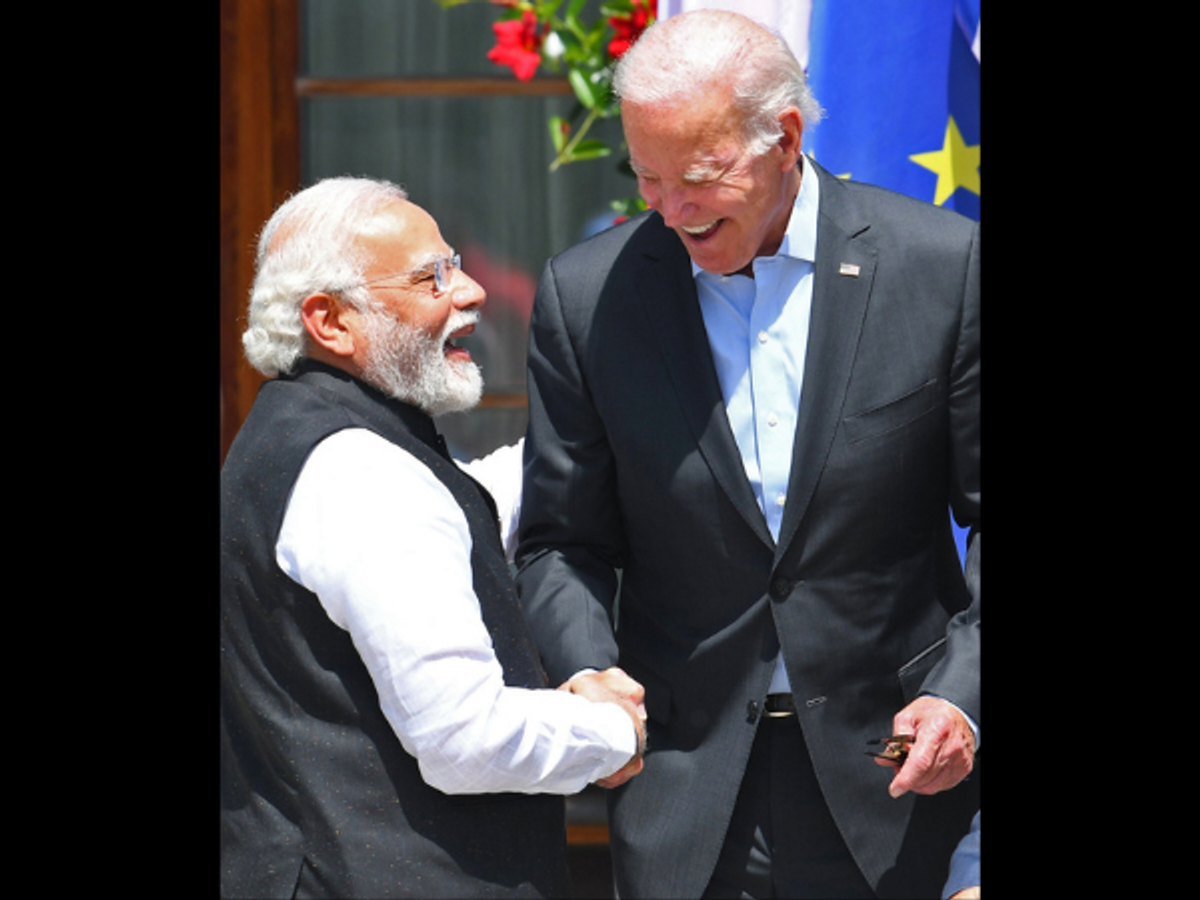 Indian PM Narendra Modi with US president Joe Biden