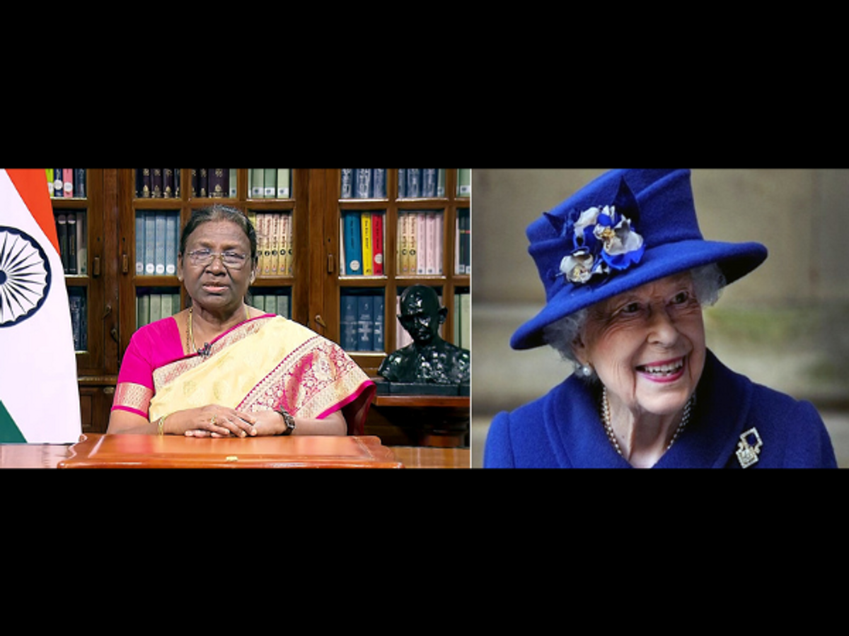 Indian president Droupadi Murmu and late British queen Elizabeth II.