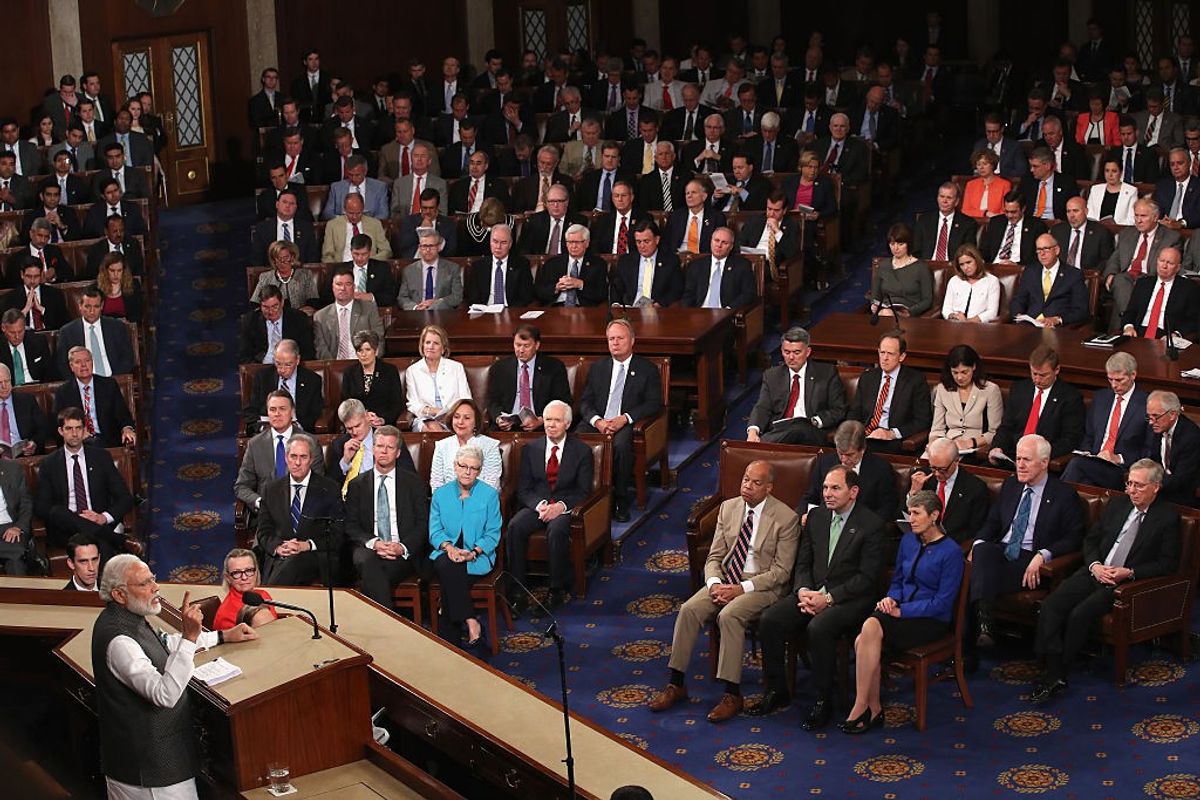Indian prime minister Narendra Modi addresses a joint session of the US Congress in June 2016.
