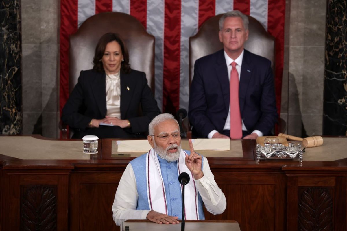 Indian prime minister Narendra Modi addresses US Congress