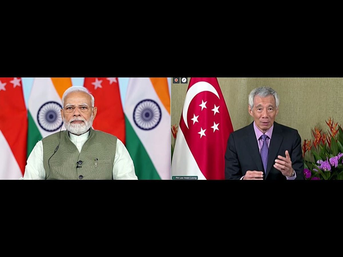 Indian prime minister Narendra Modi and his Singaporean counterpart Lee Hsien Loong