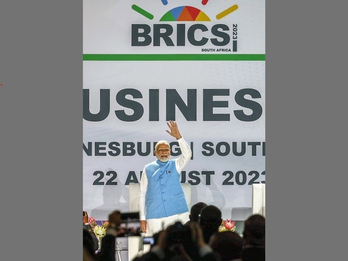 Indian prime minister Narendra Modi at the BRICS Business Forum Leaders’ Dialogue, in Johannesburg, South Africa,