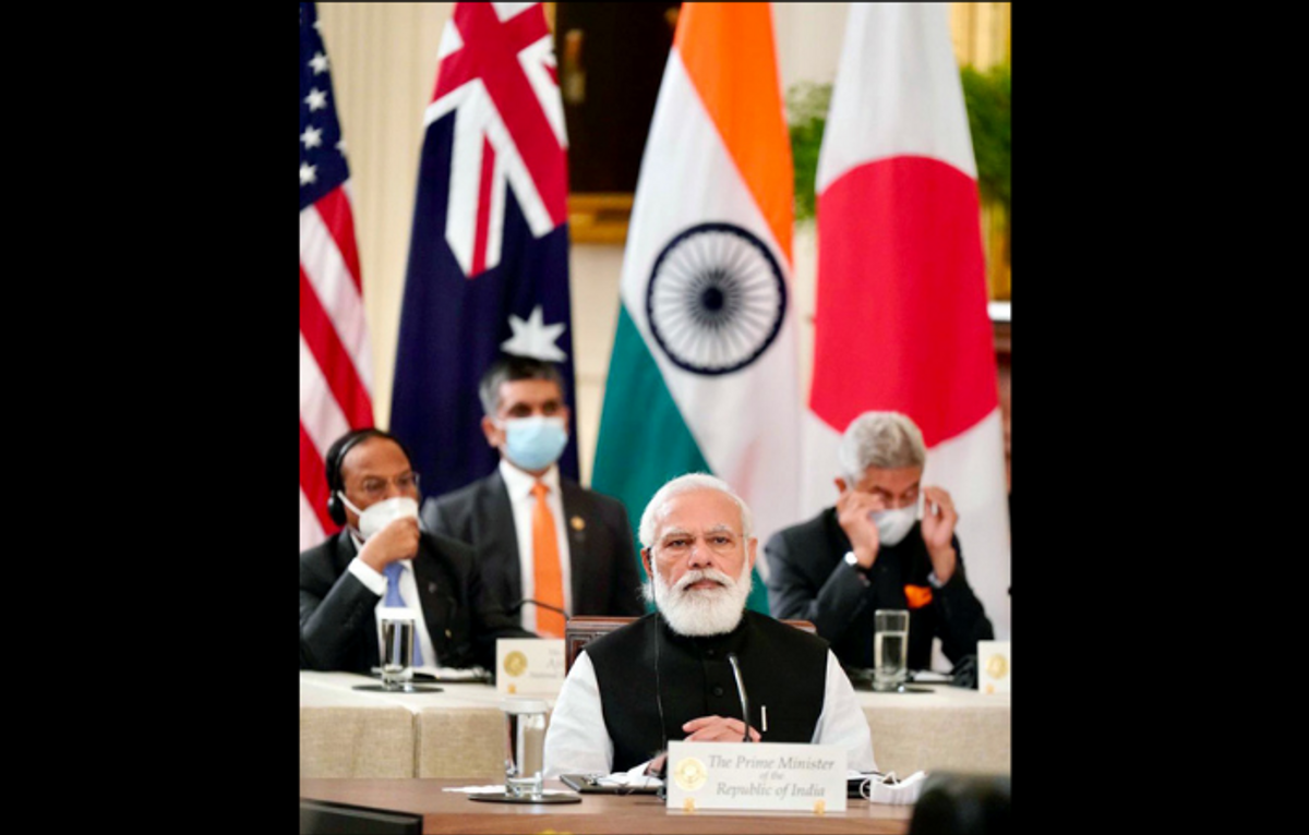 Indian prime minister Narendra Modi at the Quad summit in Washington DC, the US, in September 2021.