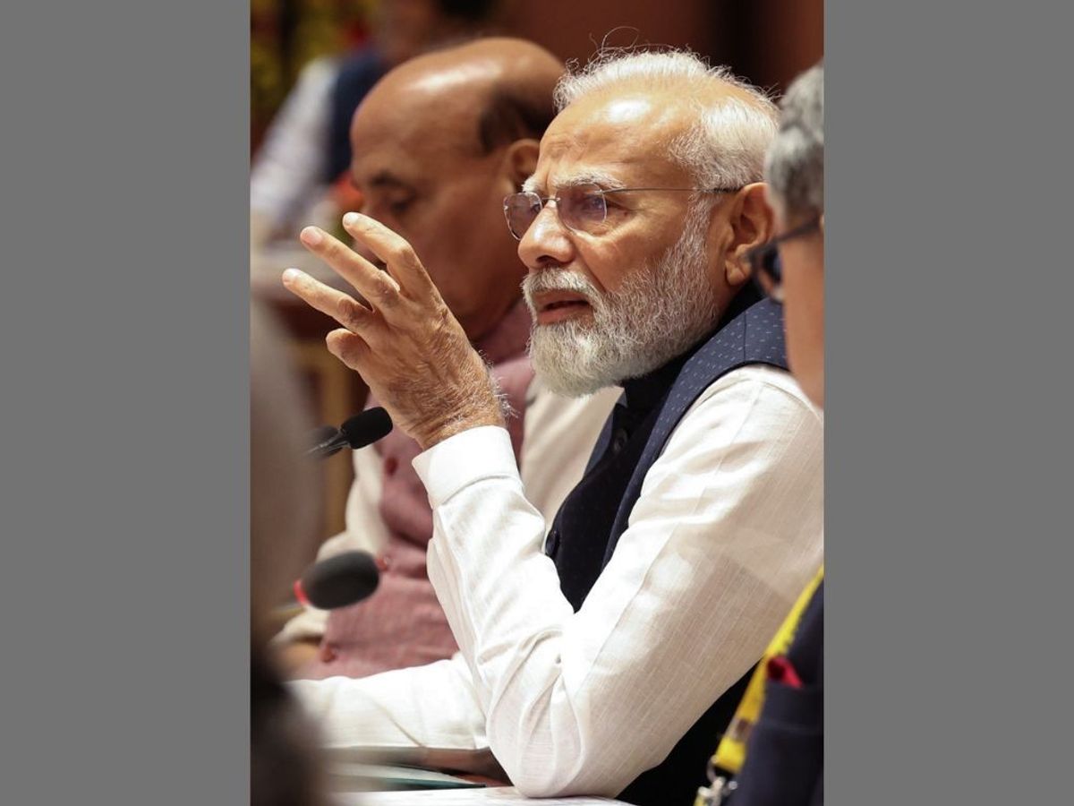 Indian prime minister Narendra Modi chairs the 8th Governing Council meeting of Niti Aayog on the theme of 'Viksit Bharat @ 2047: Role of Team India' at the new Convention Centre of Pragati Maidan in New Delhi