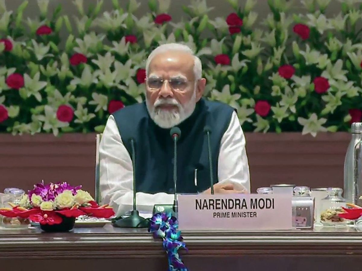 Indian prime minister Narendra Modi chairs the eighth Governing Council meeting of the government thinl tank NITI Aayog on the theme of 'Viksit Bharat @ 2047: Role of Team India' in New Delhi
