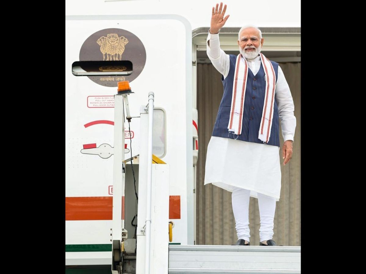 Indian prime minister Narendra Modi emplanes for the US visit