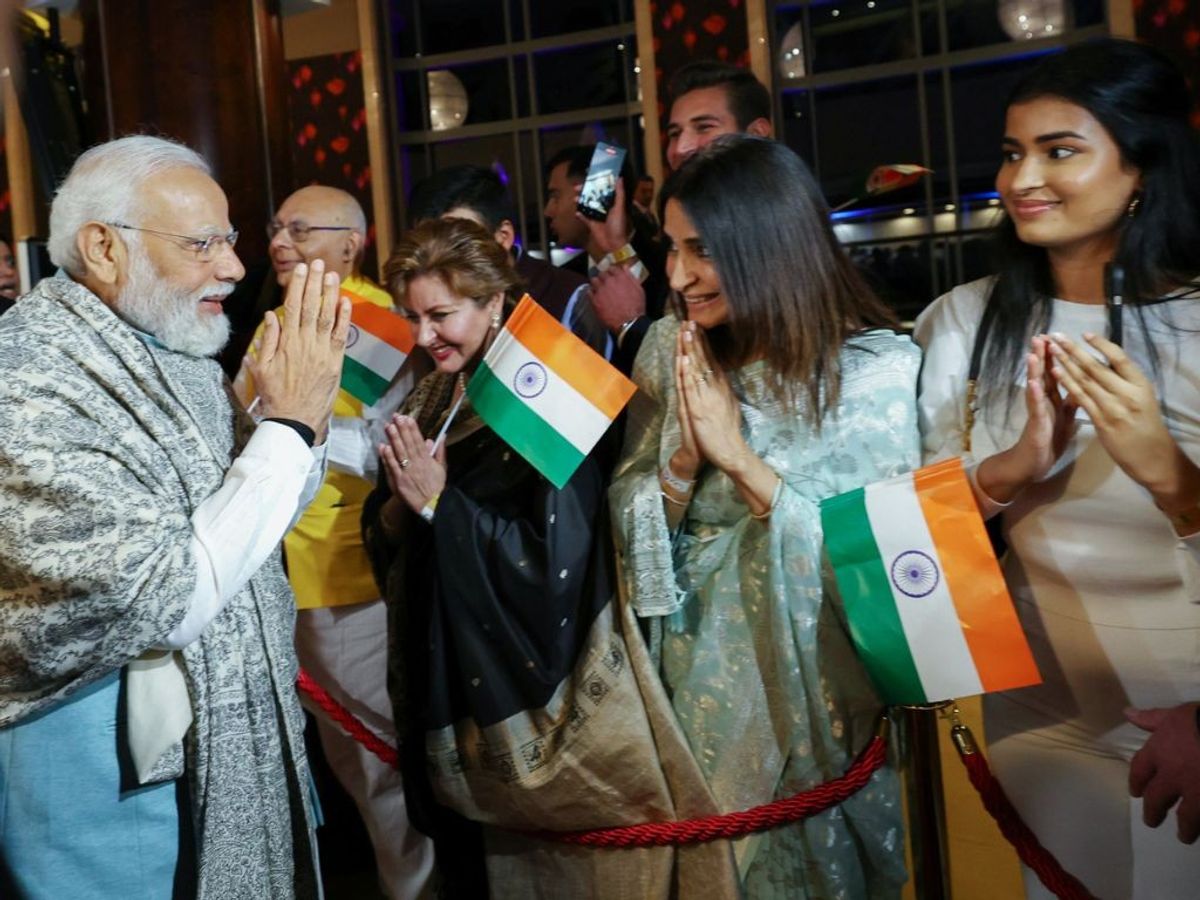 Indian prime minister Narendra Modi interacts with the Indian community, in Sydney, Australia,