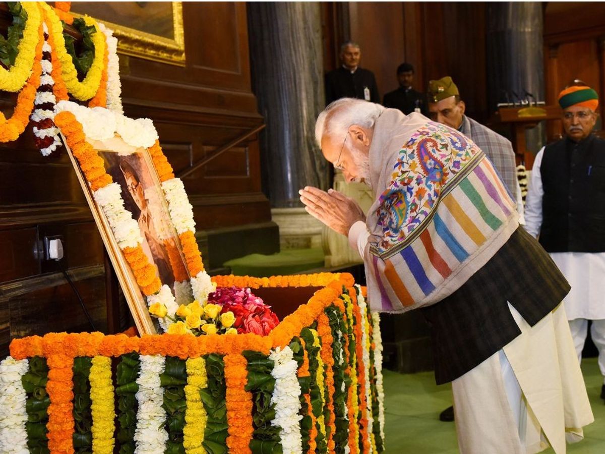 Indian prime minister Narendra Modi pays homage to Netaji Subhas Chandra Bose