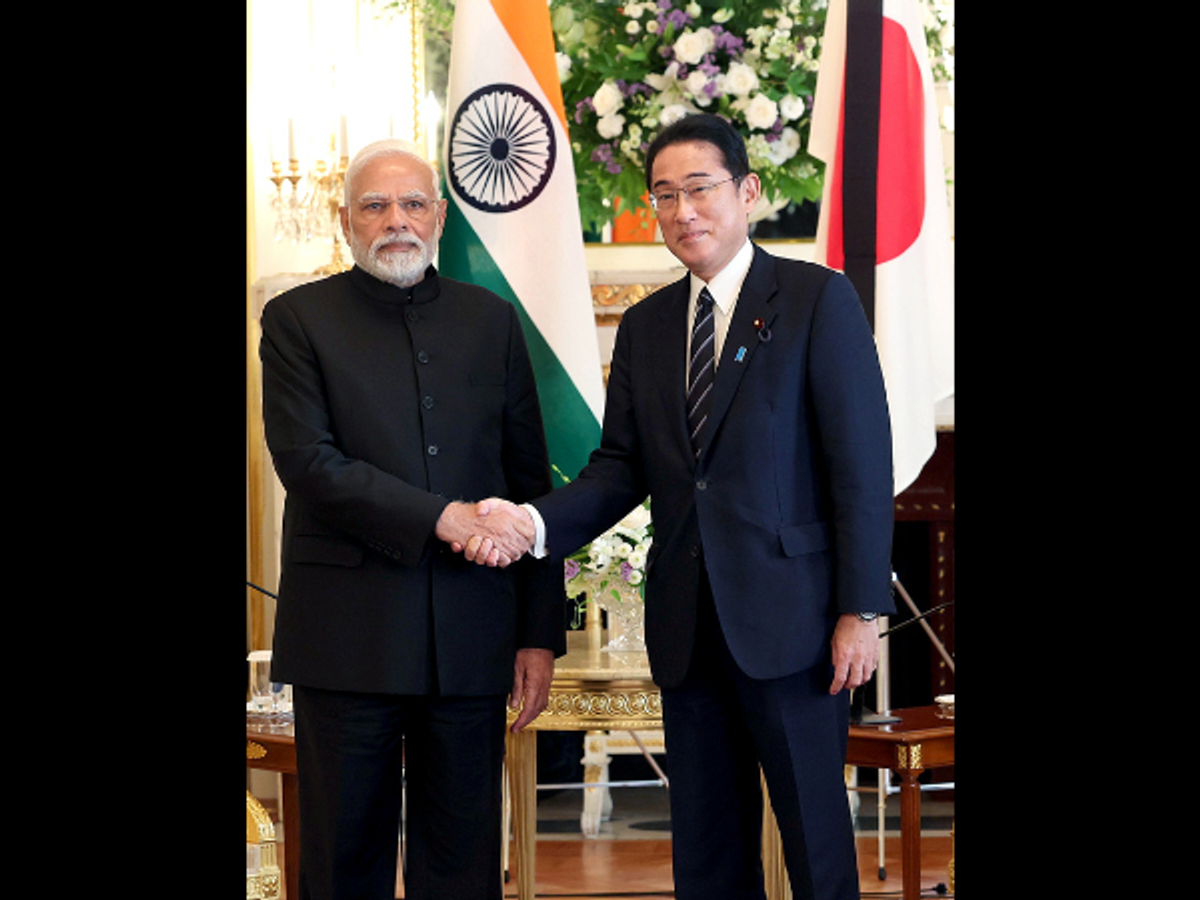 Indian prime minister Narendra Modi with his Japanese counterpart Fumio Kishida