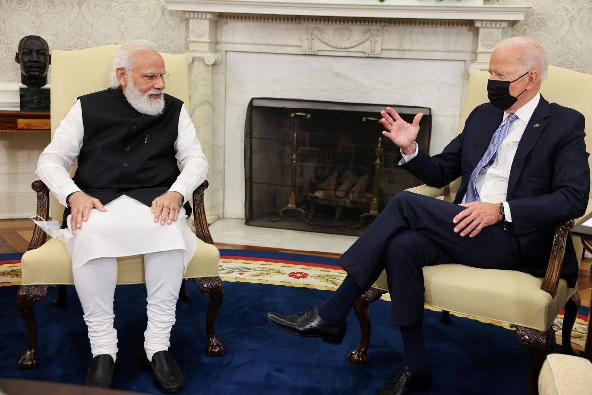 Indian prime minister Narendra Modi with US president Joe Biden