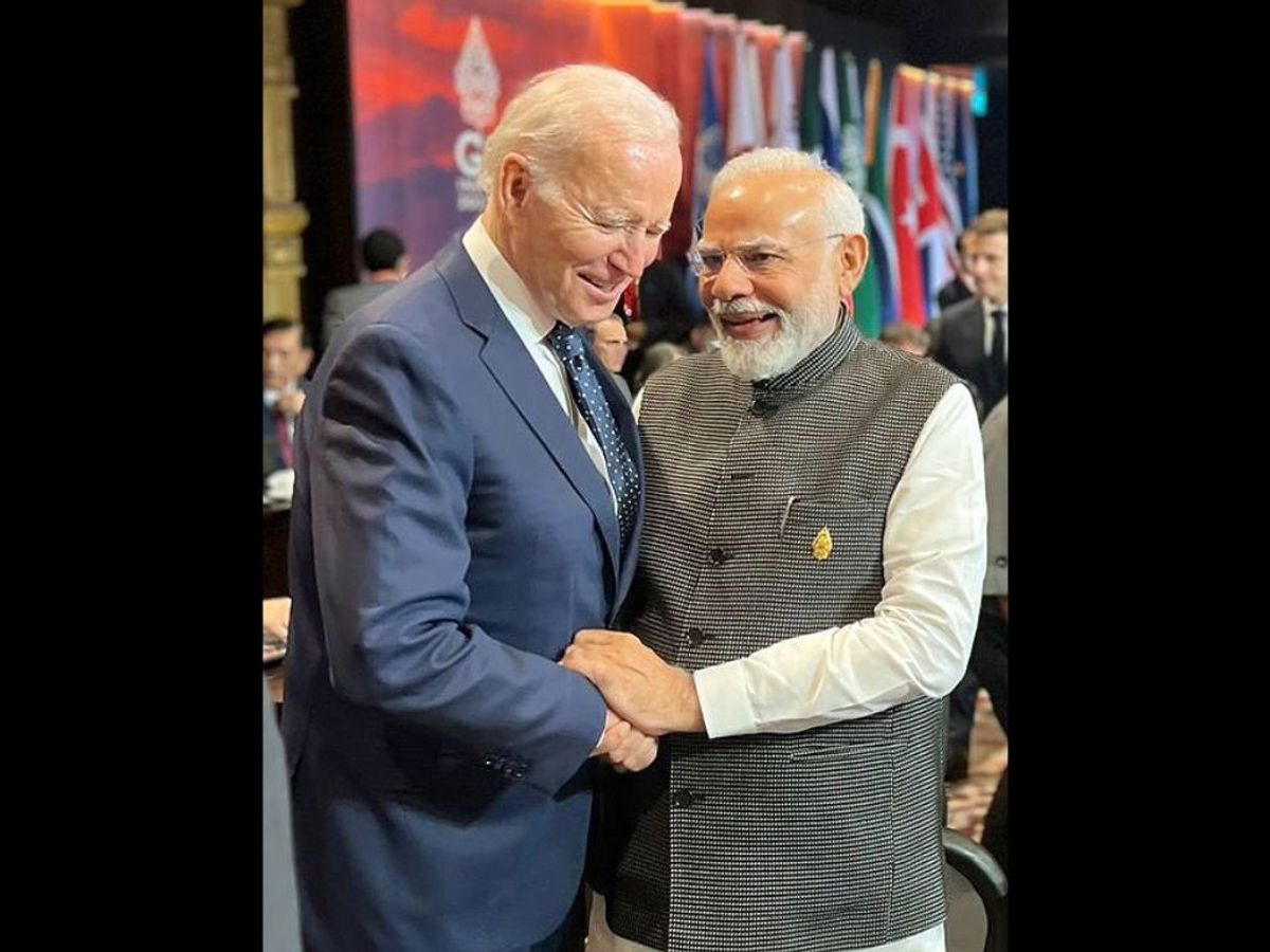 Indian prime minister Narendra Modi with US president Joe Biden