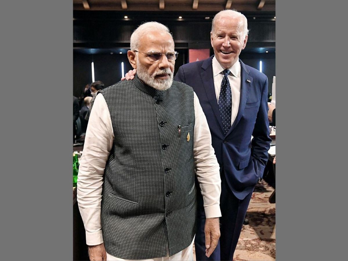 Indian prime minister Narendra Modi with US president Joe Biden