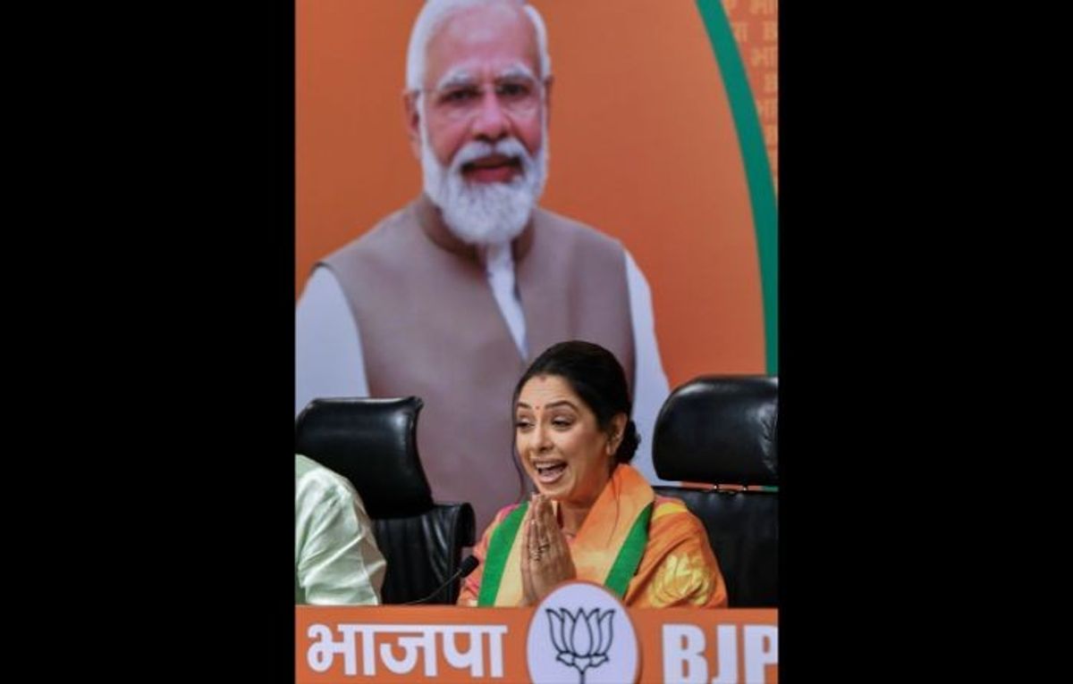 Indian television actor Rupali Ganguly joins PM Narendra Modi's BJP.