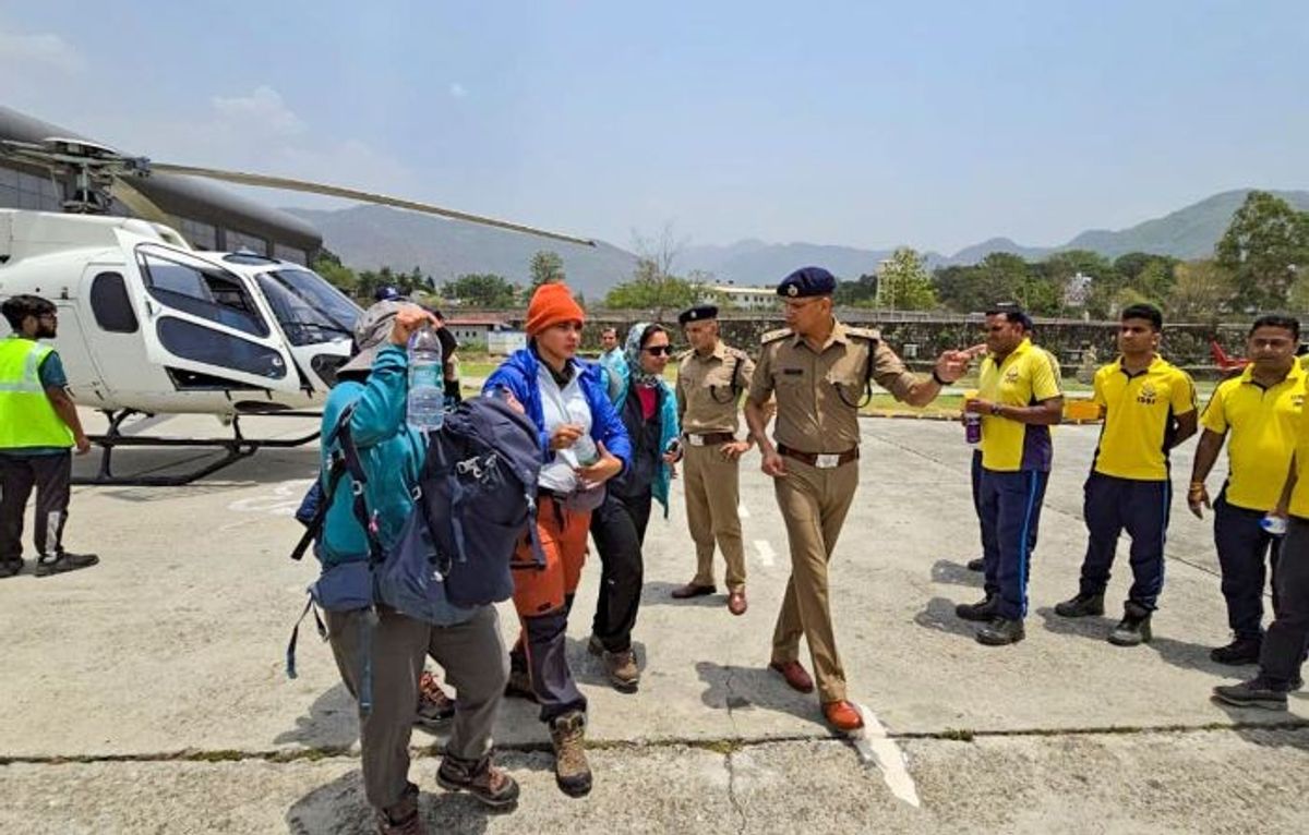 Indian trekkers who got stranded in the northern state of Uttarakhand rescued.