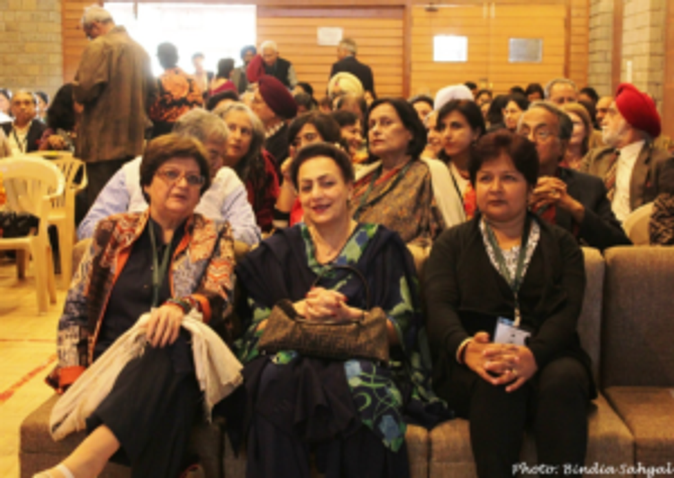 INSET 3 Salima Hashmi in kasauli with Mrs Charanjeet Singh Chmn Meridien Hotels and Aparna Ananth who started the fest with huby Brigadier Ananth Narayan