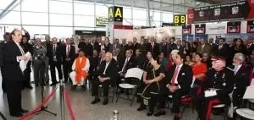 INSET 4 Praful Patel at Stansted airport plaque unveiling in November 2013. 16 August 2023