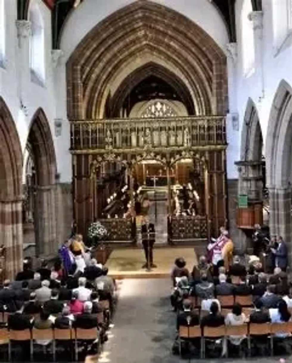 INSET 6 Praful Patel addressing Leicester Cathedral in 2013. 16 August 2023