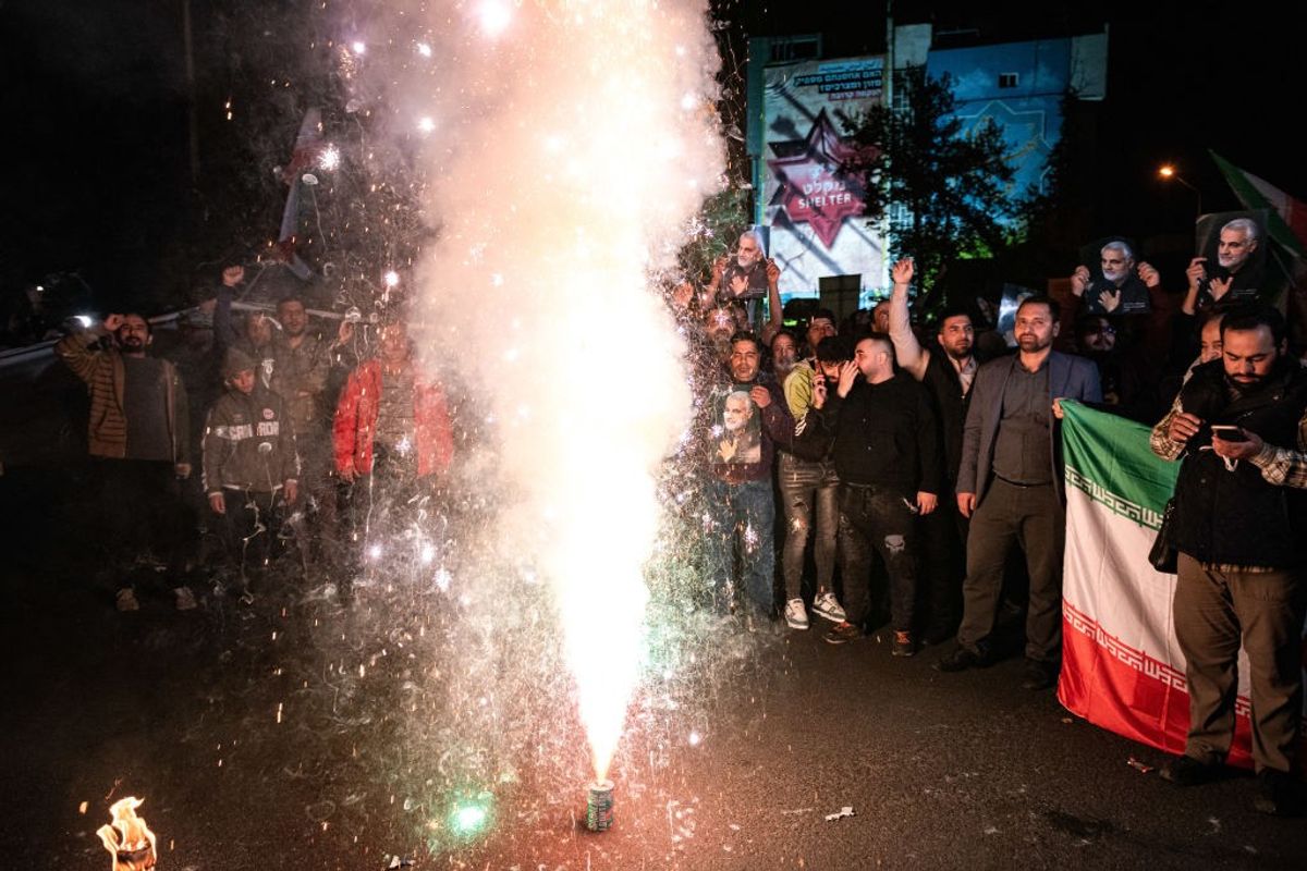 Iranians celebrate attacks on Israel