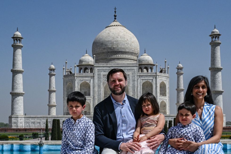 JD Vance, Usha Vance and family at Taj Mahal