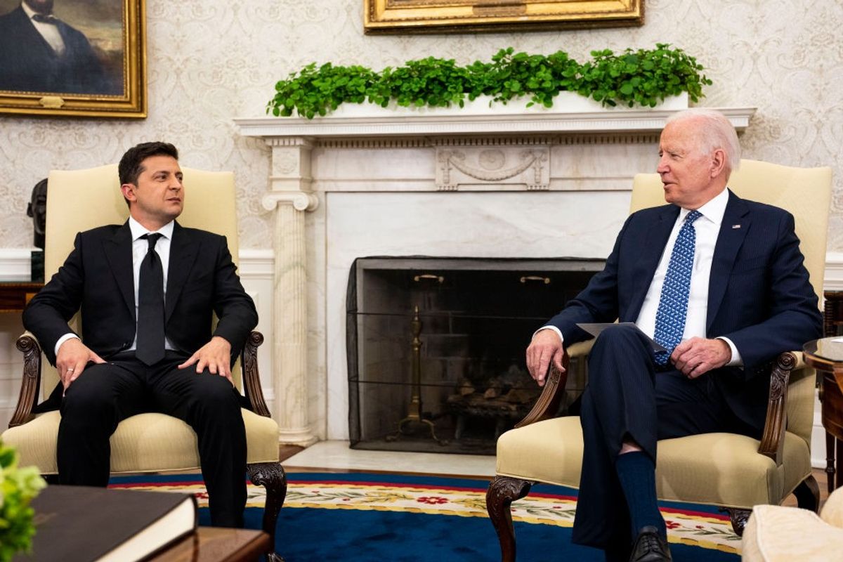 Joe Biden and Volodymyr Zelensky