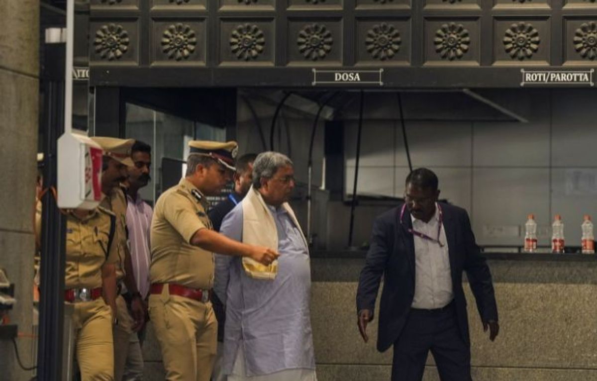 Karnataka chief minister Siddaramaiah at Rameshwaram Cafe in Bengaluru where a blast took place on March 1, 2024.