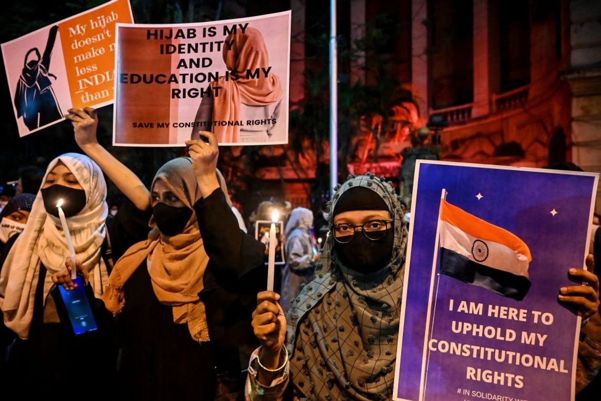 Karnataka hijab row protest