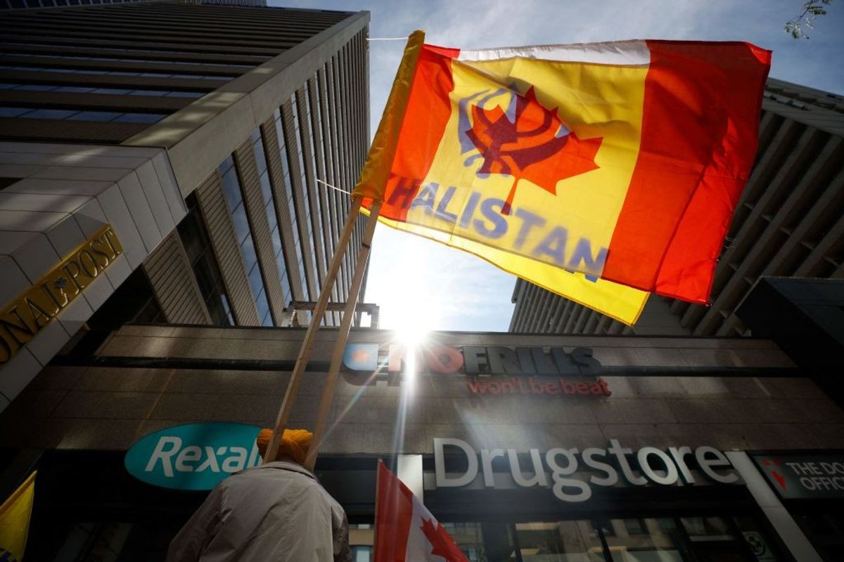 Khalistan supporters demonstrate in Toronto, Canada.