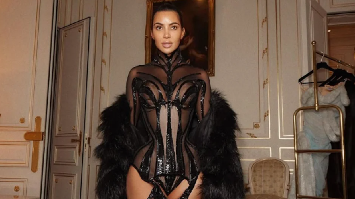 Kim Kardashian Vintage Mugler in Dramatic Corset Look