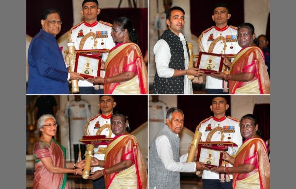 Kin of four late Indians receive the Bharat Ratna Award from president Droupadi Murmu