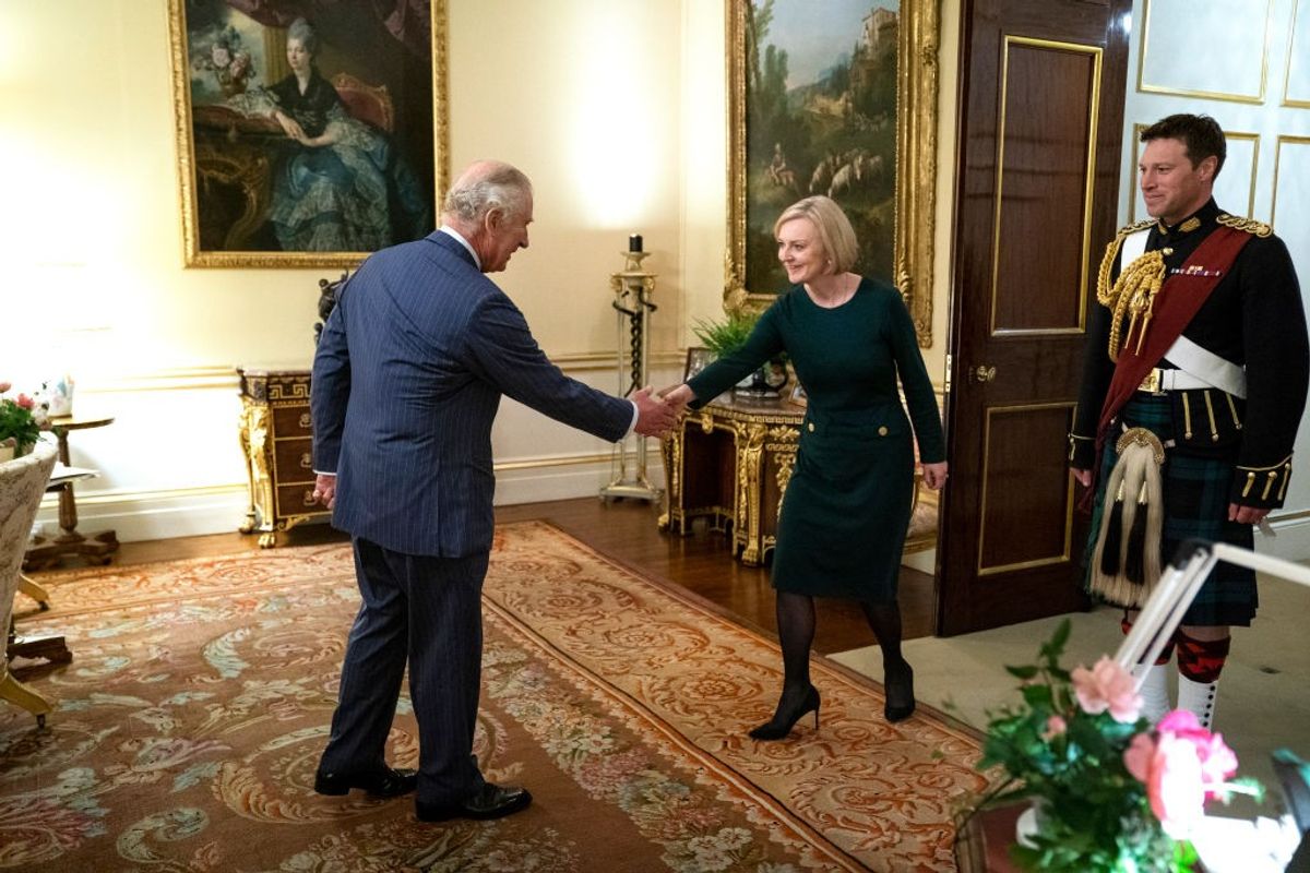 King Charles III meets outgoing British PM Liz Truss