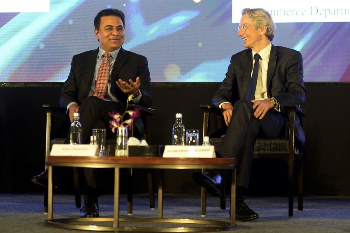 KT Rama Rao with French ambassador to India