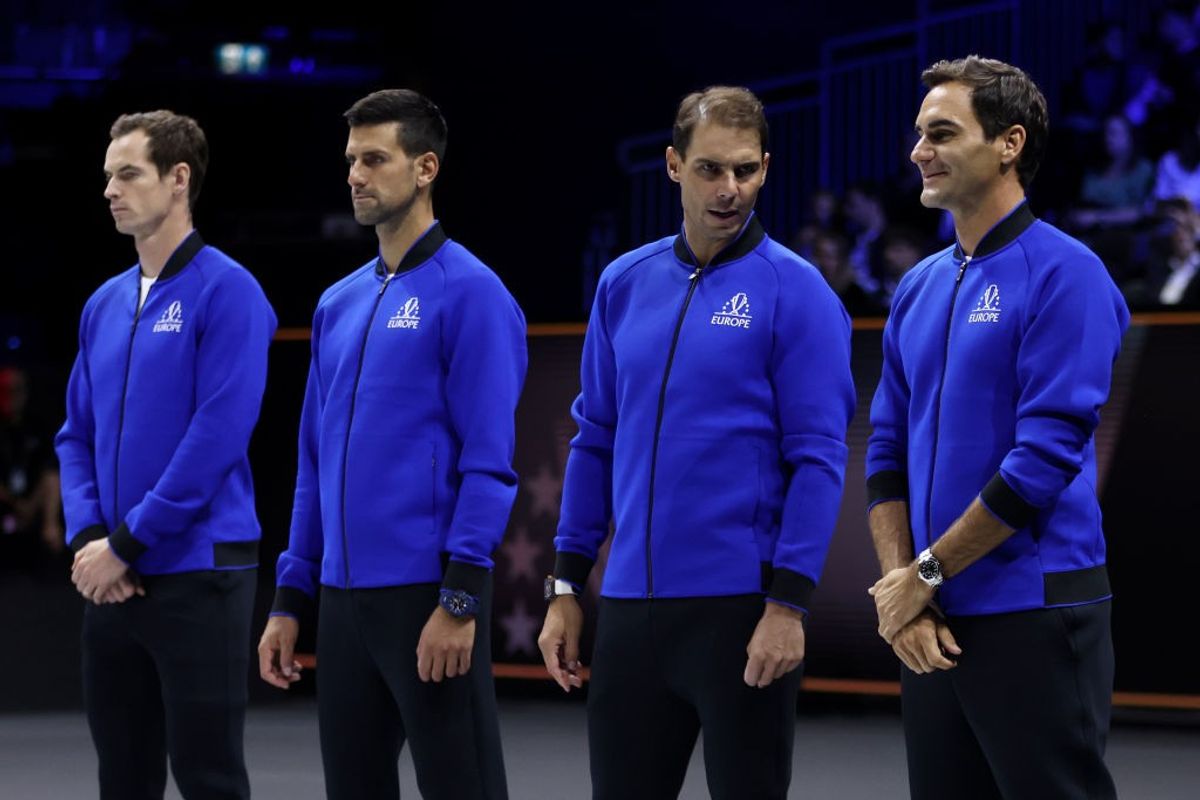 (L-R) Andy Murray, Novak Djokovic, Rafael Nadal, and Roger Federer