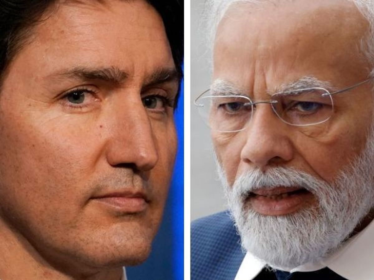 (L-R) Canadian PM Justin Trudeau and Indian PM Narendra Modi
