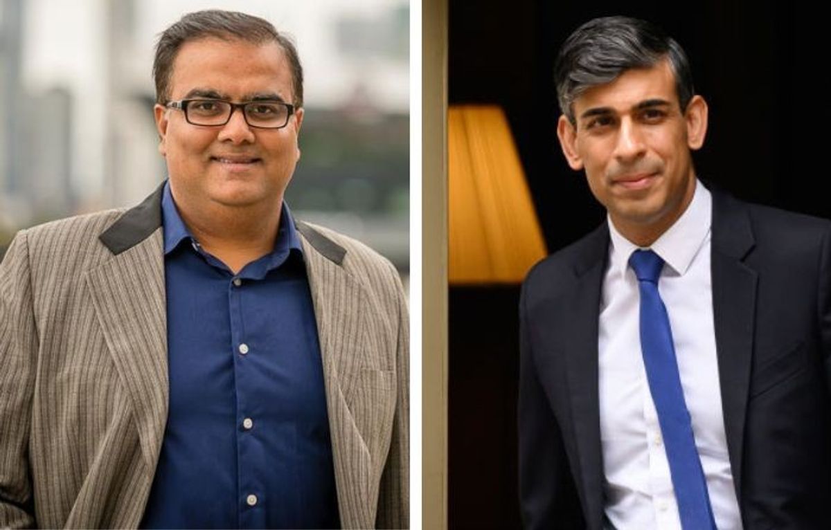 (L-R) Himanshu Jain and PM Rishi Sunak