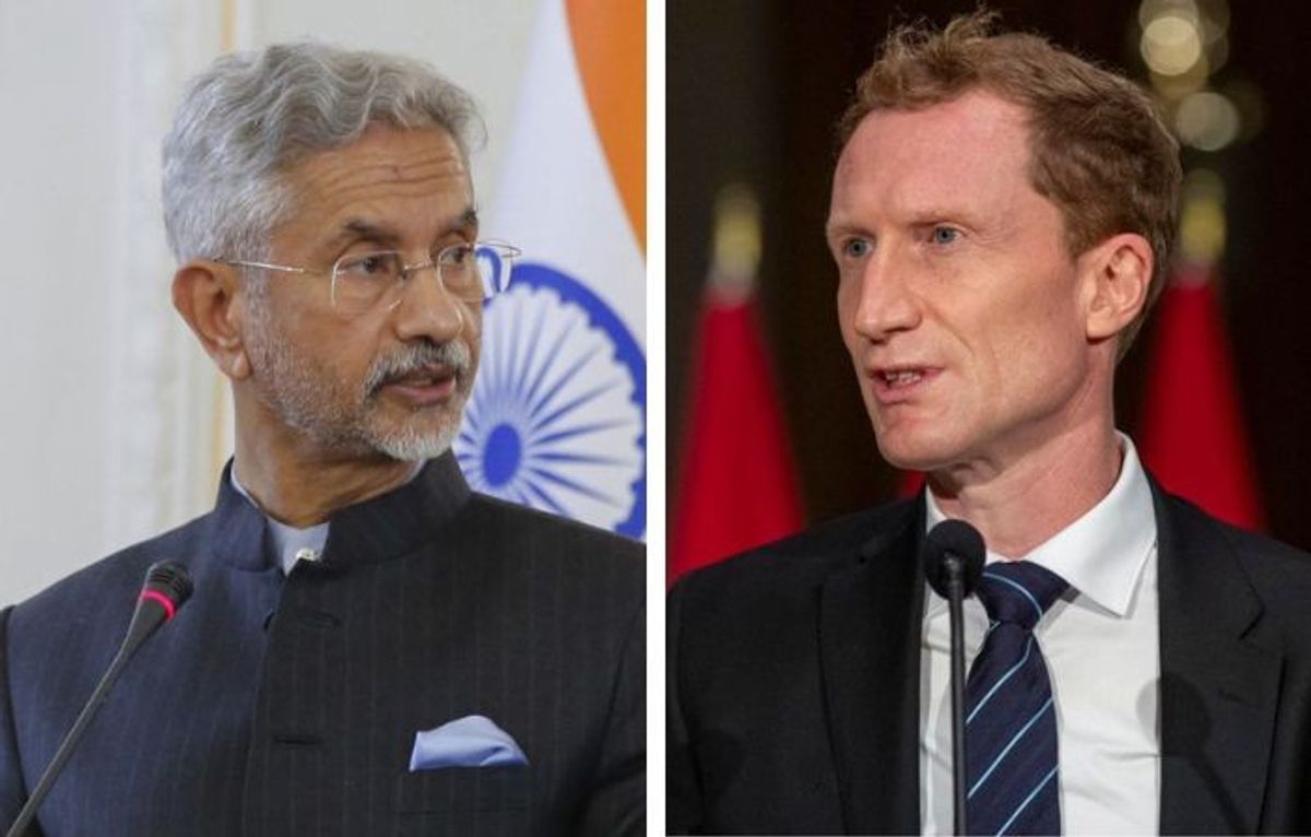 (L-R) Indian foreign minister S Jaishankar and Canadian immigration minister Marc Miller