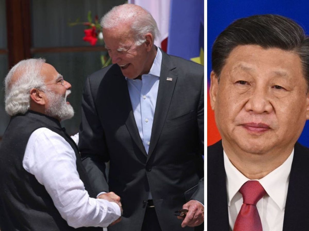 (L-R) Indian PM Narendra Modi and US president Joe Biden and Chinese president Xi Jinping