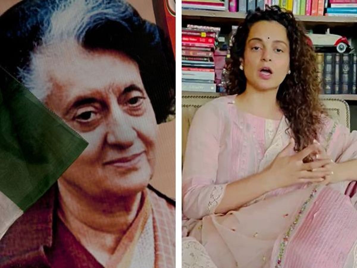 (L-R) Indira Gandhi and Kangana Ranaut