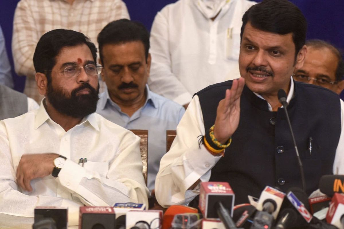 (L-R) Maharashtra CM and deputy CM