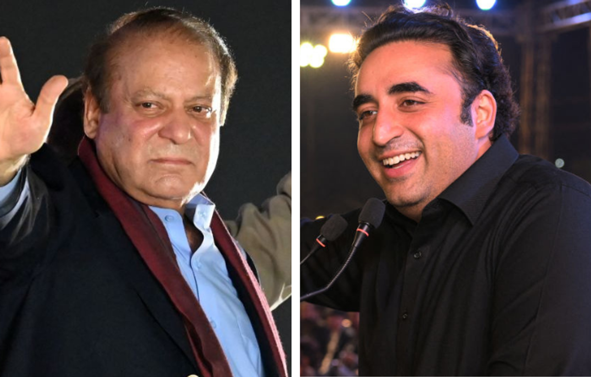 (L-R) Nawaz Sharif and Bilawal Bhutto Zardari