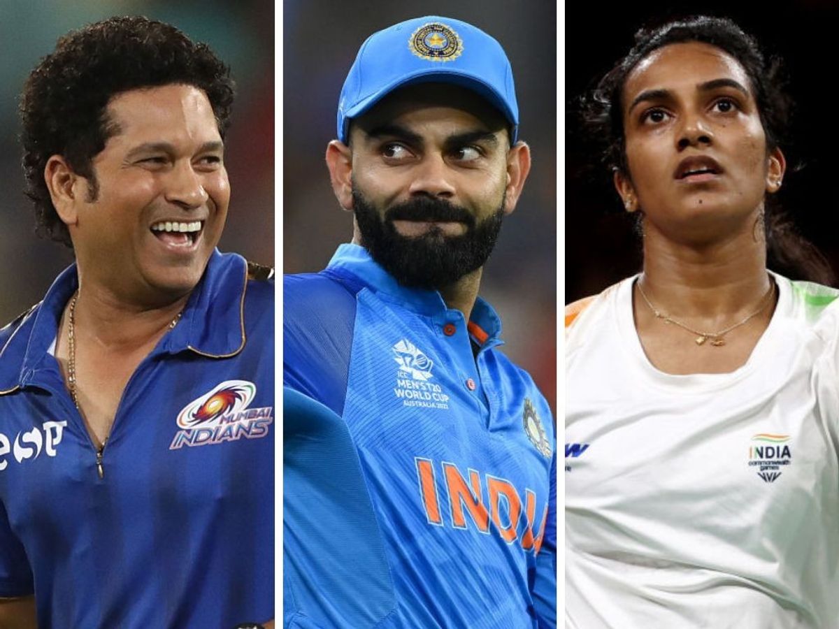 (L-R) Sachin Tendulkar, Virat Kohli and PV Sindhu
