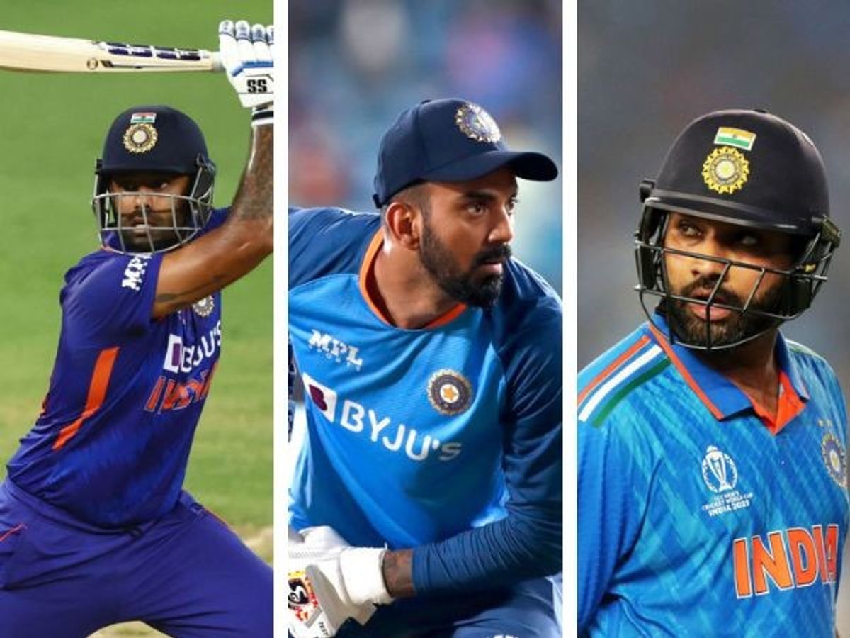 (L-R) Suryakumar Yadav, KL Rahul and Rohit Sharma