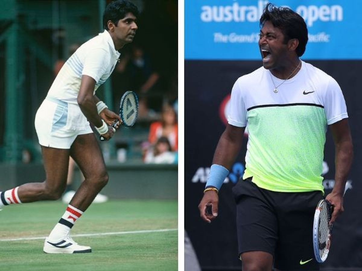 (L-R) Vijay Amritraj and Leander Paes