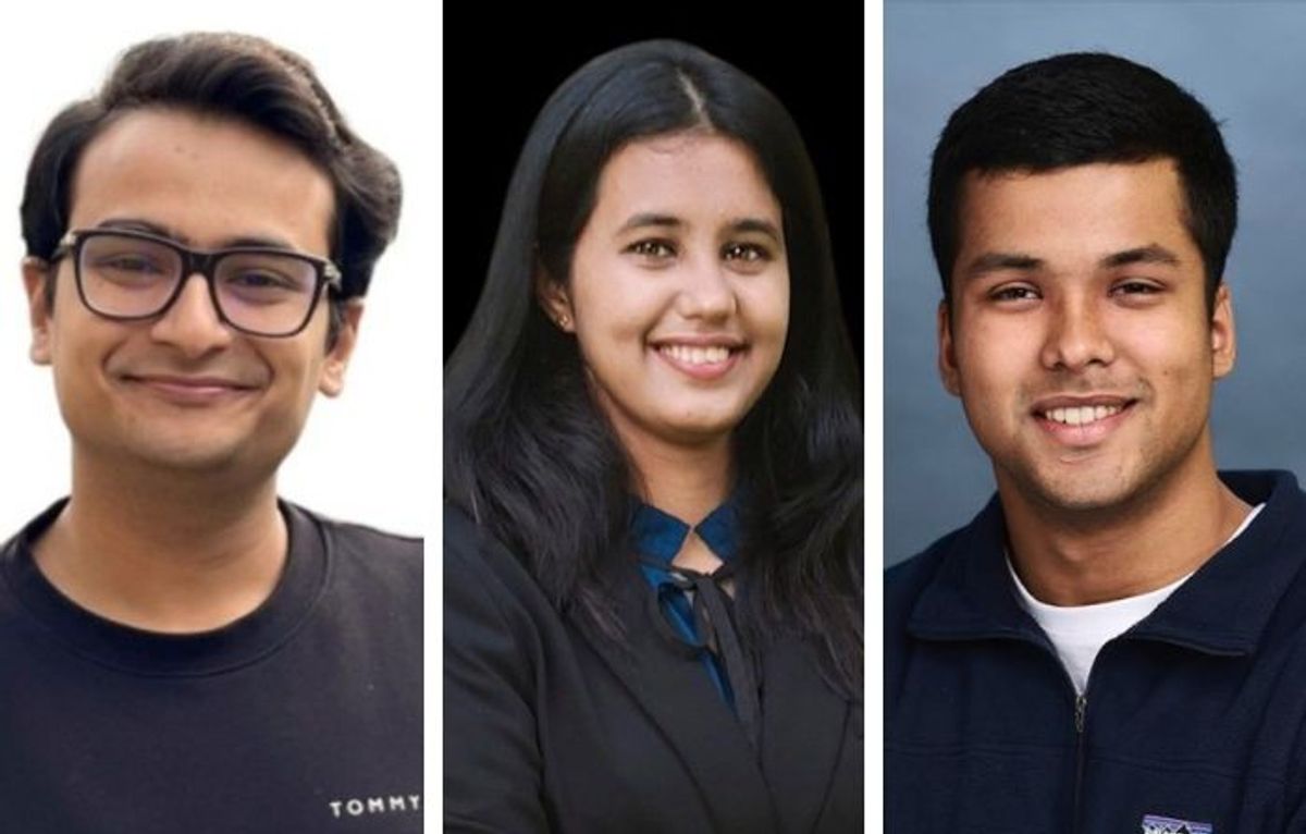 (L-R) Yeshu Agarwal, Oshi Kumari and Kush Jain